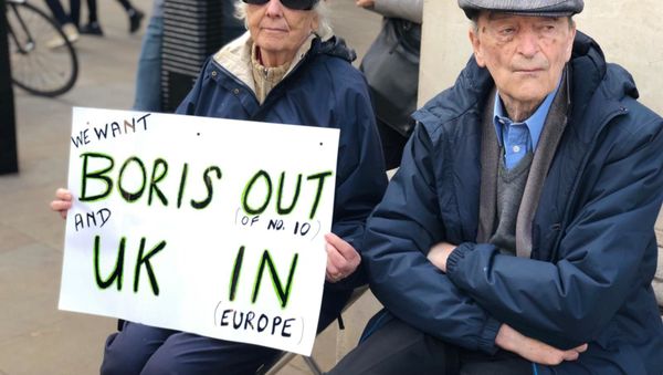Protests in London against PM Boris Johnson  - Sputnik International