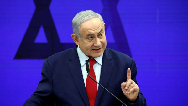 Israeli Prime Minister Benjamin Netanyahu delivers a statement in Ramat Gan, near Tel Aviv, 10 September 2019. Israeli Prime Minister Benjamin Netanyahu delivers a statement in Ramat Gan, near Tel Aviv, 10 September 2019. - Sputnik International