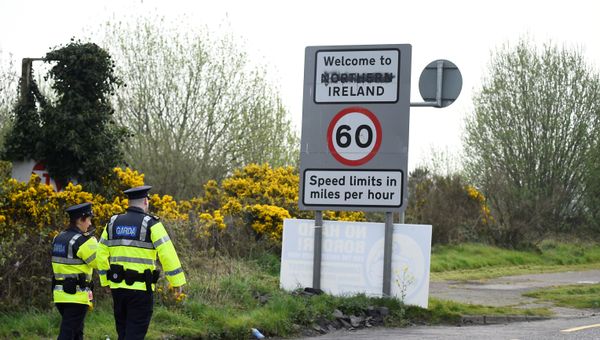 FILE PHOTO: Irish police officers patrol before U.S. House Speaker Nancy Pelosi's visit to the border between Ireland and Northern Ireland in Bridgend, Ireland, April 18, 2019 - Sputnik International