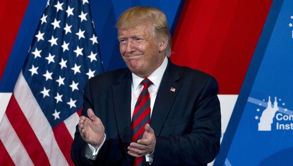 President Donald Trump speaks at the 2019 House Republican Conference Member Retreat Dinner in Baltimore, Thursday, Sept. 12, 2019 - Sputnik International