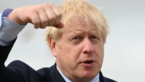 Britain's Prime Minister Boris Johnson visits the NLV Pharos, a lighthouse tender moored on the river Thames to mark London International Shipping Week in London on September 12, 2019. Britain's Prime Minister Boris Johnson visits the NLV Pharos, a lighthouse tender moored on the river Thames to mark London International Shipping Week in London on September 12, 2019. - Sputnik International