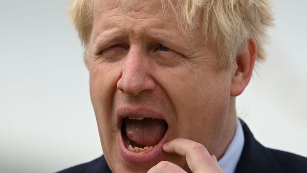 Britain's Prime Minister Boris Johnson visits the NLV Pharos, a lighthouse tender moored on the river Thames to mark London International Shipping Week in London, Britain September 12, 2019. Daniel Leal-Olivas/Pool via REUTERS - Sputnik International