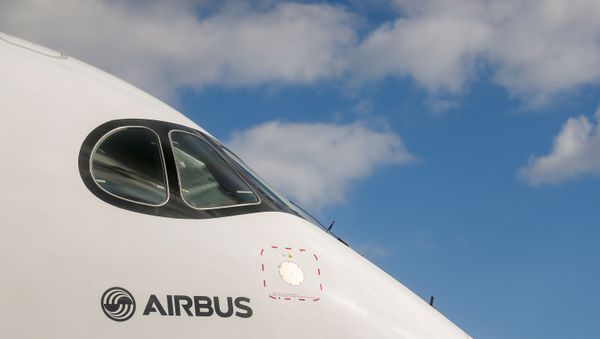 The Airbus A350-950 jet airliner is seen at the MAKS 2019 air show in Zhukovsky, outside Moscow, Russia, August 27, 2019.  REUTERS/Maxim Shemetov - Sputnik International