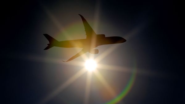 An Airbus A350 jet airliner is seen through sunlight during a demonstration flight at the MAKS-2019 air show in Zhukovsky outside Moscow, Russia August 29, 2019. REUTERS/Tatyana Makeyeva - Sputnik International