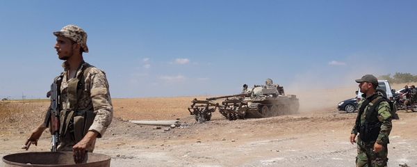 The Syrian army conducts mine clearance outside the town of Khan Sheikhoun after its liberation, Idlib province, Syria The Syrian army conducts mine clearance outside the town of Khan Sheikhoun after its liberation, Idlib province, Syria - Sputnik International