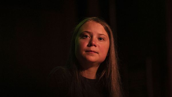 Greta Thunberg pauses as she speaks at the Society for Ethical Culture, Monday, Sept. 9, 2019 in New York - Sputnik International