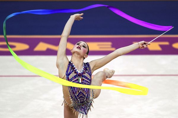 Ribbon exercise by spectacular Milena Baldassarri from Italy - Sputnik International