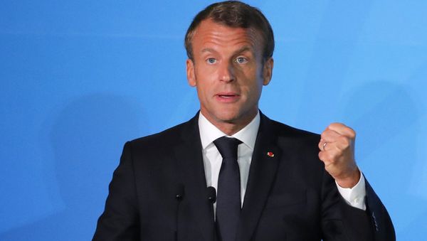 French President Emmanuel Macron speaks during the 2019 United Nations Climate Action Summit at UN headquarters in New York City, 23 September 2019 - Sputnik International