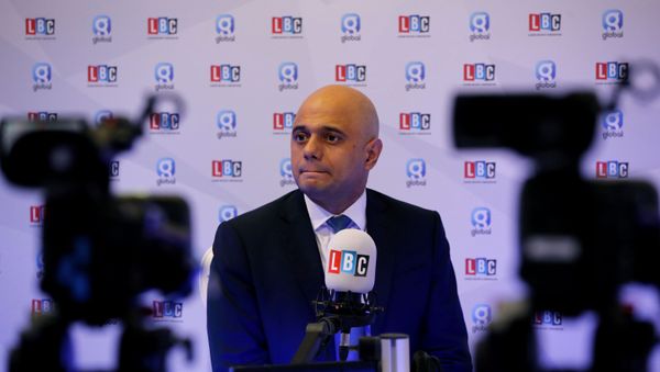 Britain's Chancellor of the Exchequer Sajid Javid participates in a radio interview during the Conservative Party annual conference in Manchester, Britain, September 30, 2019 - Sputnik International
