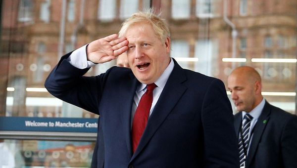 Britain's Prime Minister Boris Johnson is seen outside the venue for the Conservative Party annual conference in Manchester, Britain October 1, 2019 - Sputnik International