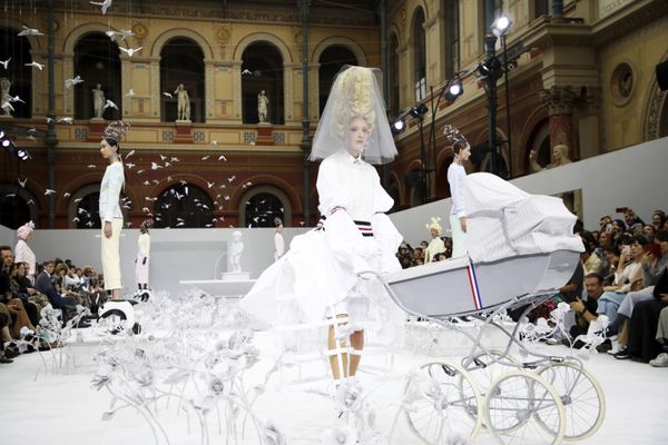 Models wear creations as part of the Thom Browne Ready To Wear Spring-Summer 2020 collection, unveiled during the fashion week, in Paris, Sunday, Sept. 29, 2019.  - Sputnik International