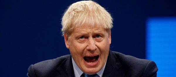 Britain's Prime Minister Boris Johnson gives a closing speech at the Conservative Party annual conference in Manchester, Britain, October 2, 2019. - Sputnik International