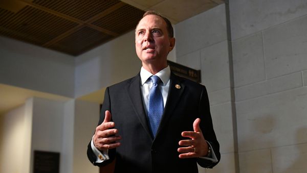 House Intelligence Chair Adam Schiff, D-CA, speaks to reporters after stepping out of a meeting with former special representative to Ukraine Kurt Volker at the US Capitol in Washington, DC on October 3, 2019. - Sputnik International