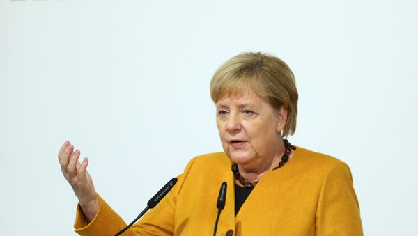 German Chancellor Angela Merkel speaks during her visit of Herrenknecht AG in Schwanau, Germany, October 7, 2019 - Sputnik International
