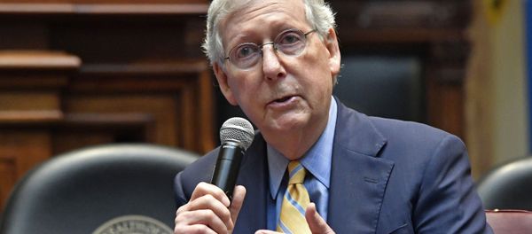 Senate Majority Leader Mitch McConnell, R-Ky., right, and former White House counsel Donald McGahn address the Kentucky chapters conference of The Federalist Society at the Kentucky State Capitol in Frankfort, Ky., Monday, Oct. 7, 2019 Senate Majority Leader Mitch McConnell, R-Ky., right, and former White House counsel Donald McGahn address the Kentucky chapters conference of The Federalist Society at the Kentucky State Capitol in Frankfort, Ky., Monday, Oct. 7, 2019 - Sputnik International