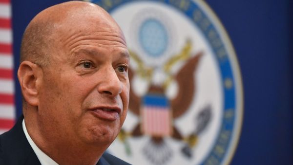 In this file photo taken on September 5, 2019, US Ambassador to the European Union, Gordon Sondland addresses the media during a press conference at the US Embassy to Romania in Bucharest. - - Sputnik International