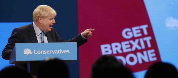 Britain's Prime Minister Boris Johnson delivers his Leader's speech at the Conservative Party Conference Britain's Prime Minister Boris Johnson delivers his Leader's speech at the Conservative Party Conference - Sputnik International