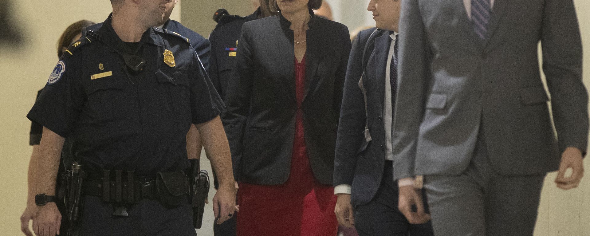 Former White House advisor on Russia, Fiona Hill, leaves Capitol Hill in Washington, Monday, Oct. 14, 2019, after testifying before congressional lawmakers as part of the House impeachment inquiry into President Donald Trump. (AP Photo/Manuel Balce Ceneta) Former White House advisor on Russia, Fiona Hill, leaves Capitol Hill in Washington, Monday, Oct. 14, 2019, after testifying before congressional lawmakers as part of the House impeachment inquiry into President Donald Trump. (AP Photo/Manuel Balce Ceneta) - Sputnik International, 1920, 17.02.2023