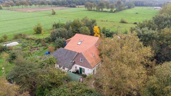 This aerial picture taken on October 15, 2019 shows a farmhouse in a remote area of northern Netherlands' province of Drenthe, near the village of Ruinerwold, where Dutch police discovered a hidden staircase behind a cupboard leading to a cellar where a man and five others believed to be his children aged between 18 and 25 were hidden and reportedly spent years waiting for the end of time, officials said. - Local media said the family were found after one of the sons went to a nearby pub in a confused state, drank five beers and then asked for help, saying he had not been outside for nine years.   - Sputnik International