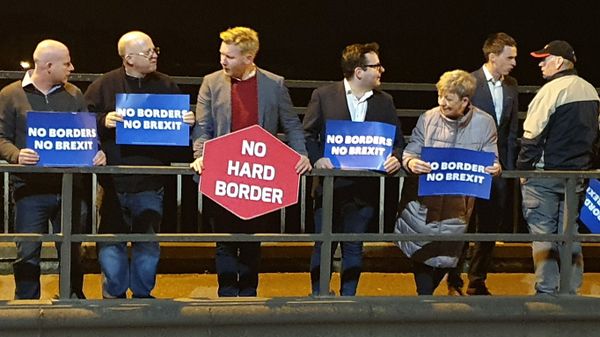 A protest against a hard Brexit on the Irish border A protest against a hard Brexit on the Irish border - Sputnik International