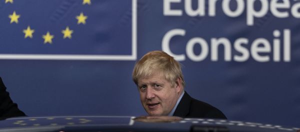 British Prime Minister Boris Johnson leaves a European Union Summit at European Union Headquarters in Brussels on October 18, 2019. - Sputnik International