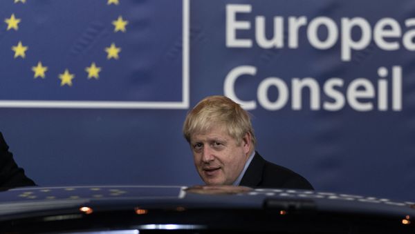 British Prime Minister Boris Johnson leaves a European Union Summit at European Union Headquarters in Brussels on October 18, 2019. British Prime Minister Boris Johnson leaves a European Union Summit at European Union Headquarters in Brussels on October 18, 2019. - Sputnik International