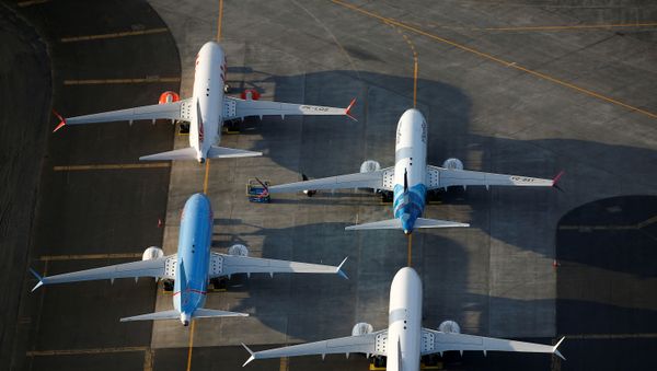 FILE PHOTO: An aerial photo shows Boeing 737 MAX aircraft at Boeing facilities at the Grant County International Airport in Moses Lake, Washington, September 16, 2019 - Sputnik International