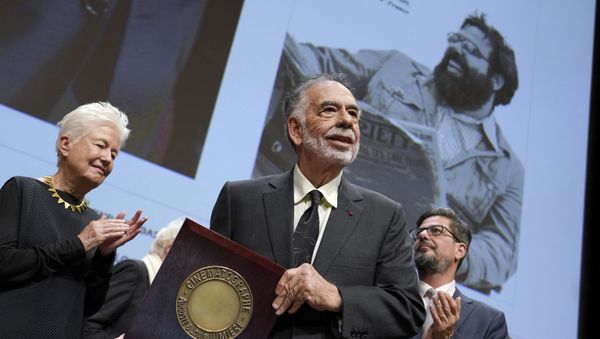 US director Francis Ford Coppola holds his award during the Lumiere Award ceremony of the 11th Lumiere Festival, in Lyon, central France, Friday, Oct. 18, 2019. - Sputnik International