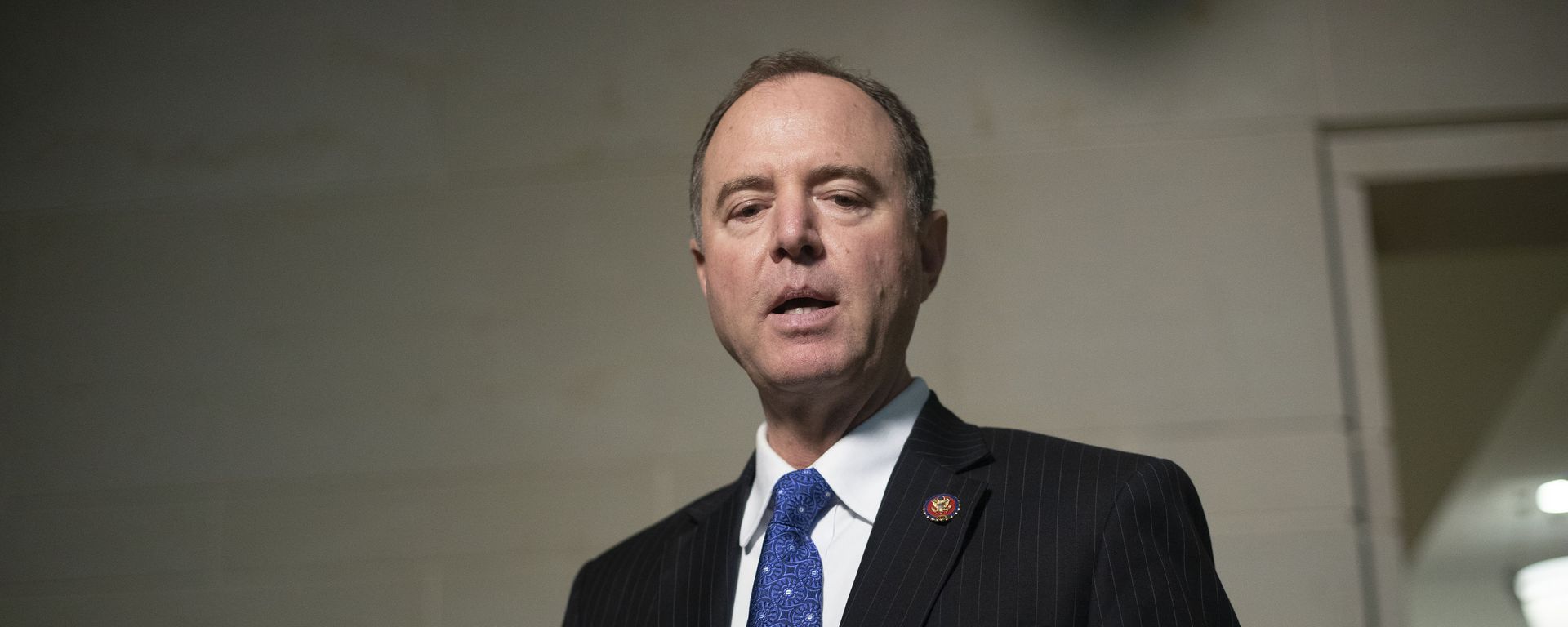 House Intelligence Committee Chairman Rep. Adam Schiff, of Calif., speaks to the media as he returns to a closed door meeting where Ambassador to the European Union Gordon Sondland, testifies as part of the House impeachment inquiry into President Donald Trump, on Capitol Hill in Washington, Thursday, Oct. 17, 2019 - Sputnik International, 1920, 25.06.2023