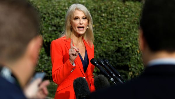 White House Senior Advisor Kellyanne Conway speaks to reporters at the White House in Washington, U.S., October 25, 2019 - Sputnik International