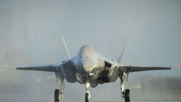 First F-35, also known as the Joint Strike Fighter, lands at Leeuwarden Air Base in Leeuwarden, The Netherlands, on October 31, 2019. - The Dutch Defence Ministry ordered some 46 JSFs from the American aircraft manufacturer Lockheed Martin - Sputnik International