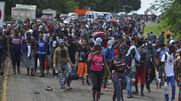 Migrants near the US-Mexican border - Sputnik International