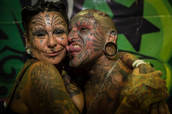 Uruguayan tattoo artist Victor Hugo Peralta and his wife, Argentinian tattoo artist Gabriela Peralta. Uruguayan tattoo artist Victor Hugo Peralta and his wife, Argentinian tattoo artist Gabriela Peralta. - Sputnik International