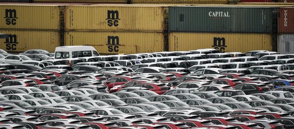 Cars for export and import are stored at the harbor in Bremerhaven Cars for export and import are stored at the harbor in Bremerhaven - Sputnik International