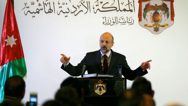 Jordan's Prime Minister Omar al-Razzaz speaks to the media during a news conference in Amman, Jordan April 9, 2019. Jordan's Prime Minister Omar al-Razzaz speaks to the media during a news conference in Amman, Jordan April 9, 2019. - Sputnik International