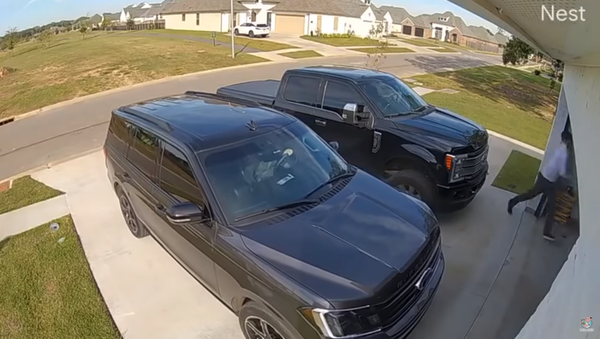 Man Mistakenly Runs Into Closing Garage Door - Sputnik International