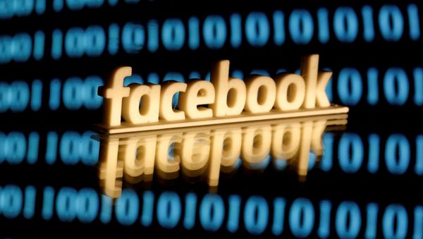 A 3-D printed Facebook logo is seen in front of displayed binary code in this illustration picture, June 18, 2019 A 3-D printed Facebook logo is seen in front of displayed binary code in this illustration picture, June 18, 2019 - Sputnik International