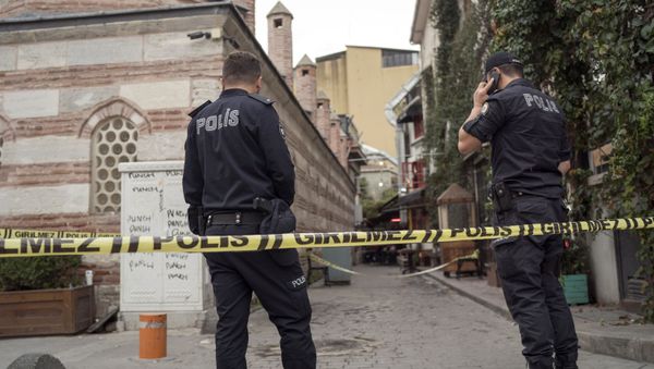 Police forensic officials work at the site after former British army officer who helped found the White Helmets volunteer organization in Syria, James Le Mesurier's body was found in Istanbul, early Monday Nov. 11, 2019 - Sputnik International