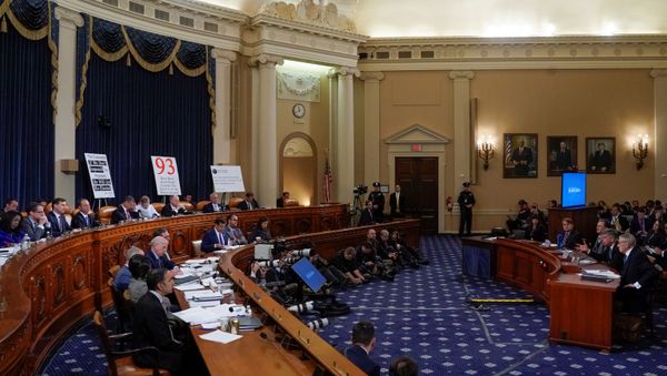 Ambassador Bill Taylor, charge d'affaires at the U.S. embassy in Ukraine; and George Kent, deputy assistant secretary of state for European and Eurasian Affairs, testify before a House Intelligence Committee hearing as part of the impeachment inquiry into U.S. President Trump on Capitol Hill in Washington, U.S., November 13, 2019 - Sputnik International