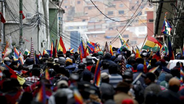 Supporters of former President Evo Morales in La Paz Supporters of former President Evo Morales in La Paz - Sputnik International