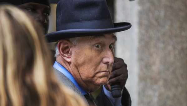 Roger Stone, a longtime Republican provocateur and former confidant of President Donald Trump, waits in line at the federal court in Washington Roger Stone, a longtime Republican provocateur and former confidant of President Donald Trump, waits in line at the federal court in Washington - Sputnik International