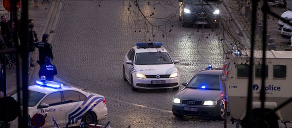 Police cars near the Justice Palace in Brussel - Sputnik International