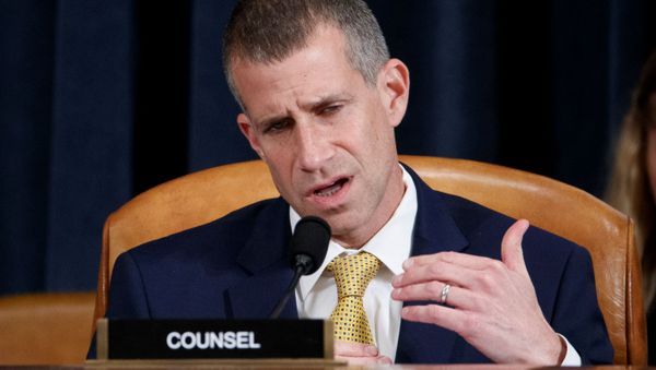 Republican legal counsel Steve Castor questions former U.S. Special Representative for Ukraine Kurt Volker and former Senior Director for Europe and Russia at the National Security Council Tim Morrison during the House Permanent Select Committee on Intelligence public hearing on the impeachment inquiry into U.S. President Donald Trump, on Capitol Hill in Washington, U.S. November 19, 2019.  - Sputnik International