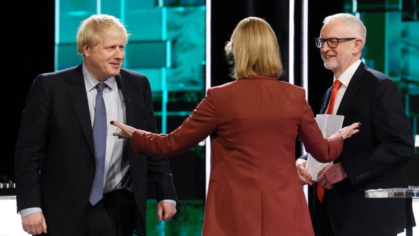 Conservative leader Boris Johnson and Labour leader Jeremy Corbyn are seen during a televised debate ahead of general election in London, Britain, November 19, 2019 Conservative leader Boris Johnson and Labour leader Jeremy Corbyn are seen during a televised debate ahead of general election in London, Britain, November 19, 2019 - Sputnik International