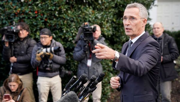 NATO Secretary General Jens Stoltenberg speaks to reporters after meeting with U.S. President Donald Trump at the White House in Washington, U.S. November 14, 2019 - Sputnik International