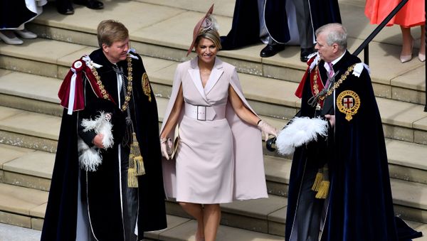 FILE PHOTO: Netherlands' Queen Maxima walks with Britain's Prince Andrew as they leave from St George's Chapel after the Order of the Garter Service at Windsor Castle, Britain June 17, 2019 - Sputnik International