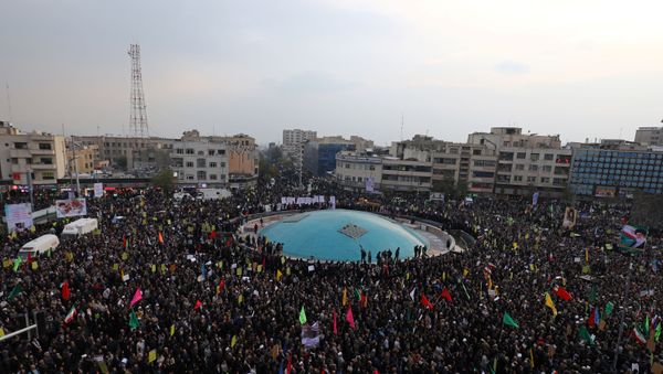 Pro-government protesters attend a demonstration in Tehran - Sputnik International
