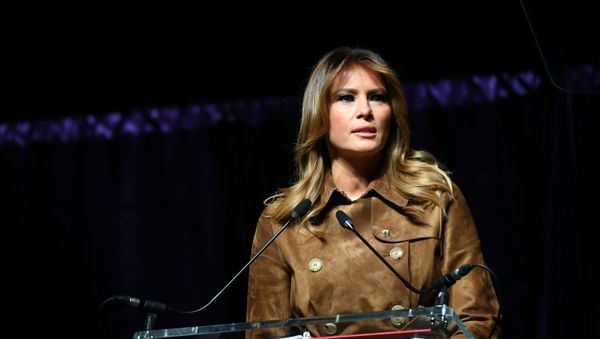 US first lady Melania Trump speaks at a youth summit on opioid awareness at the UMBC Event Center in Baltimore, Maryland, US, November 26, 2019. - Sputnik International
