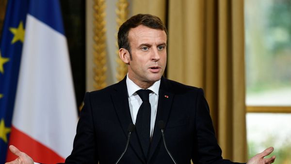 French President Emmanuel Macron gives a news conference after a meeting with NATO Secretary General Jens Stoltenberg at the Elysee palace in Paris, France November 28, 2019 - Sputnik International