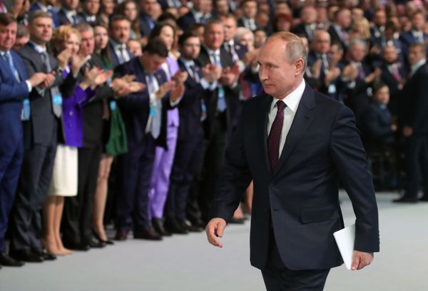 Russian President Vladimir Putin takes part in the United Russia political party conference. Russian President Vladimir Putin takes part in the United Russia political party conference. - Sputnik International
